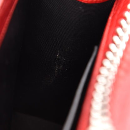Saint Laurent Calfskin Crocodile Embossed Medium Classic Monogram Kate Tassel Satchel Red 10 of 12
