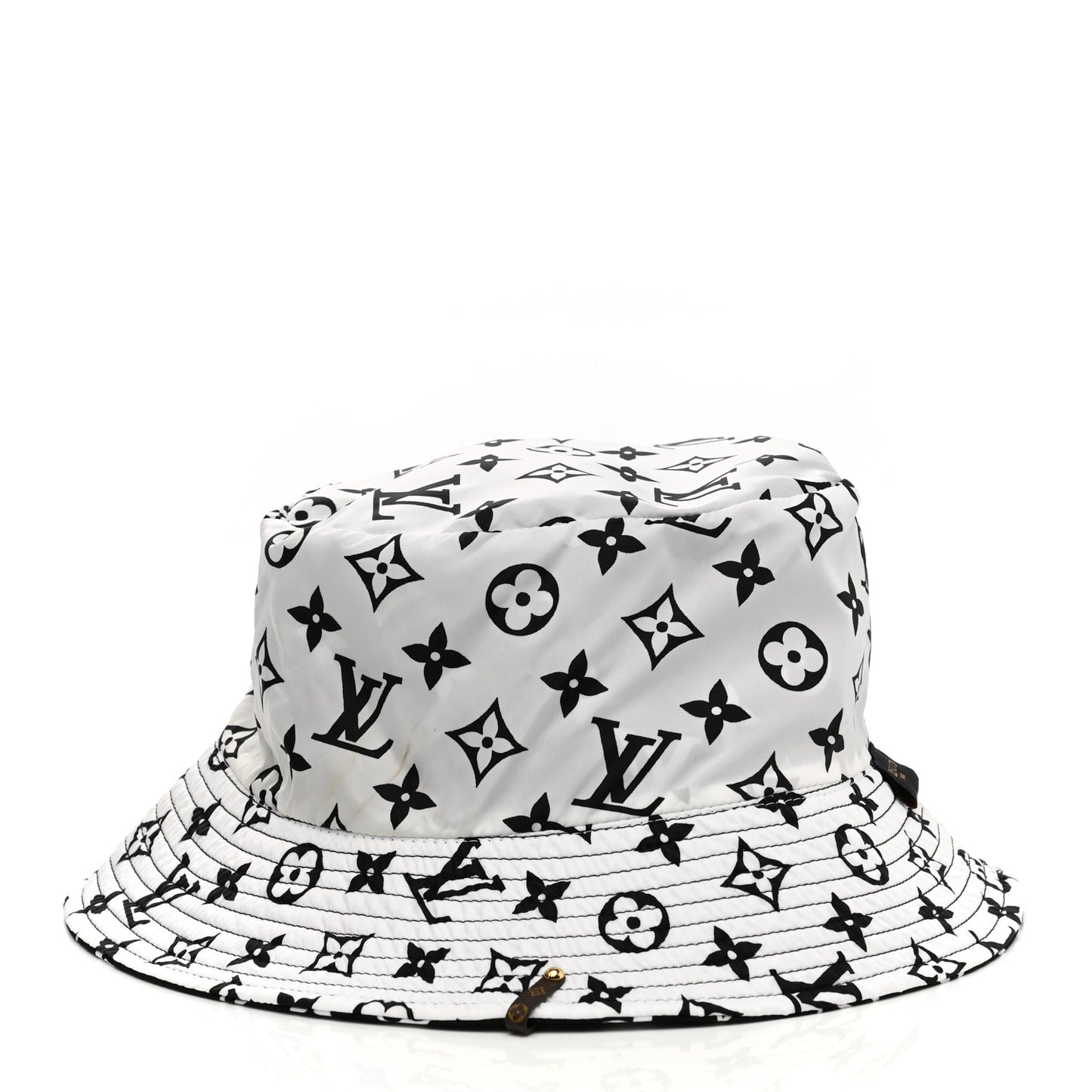 Nylon Monogram Reversible Bob Bucket Hat M Black White