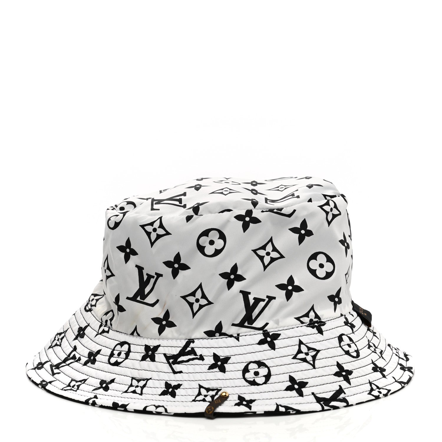 Louis Vuitton Nylon Monogram Reversible Bob Bucket Hat M Black White 8 of 17