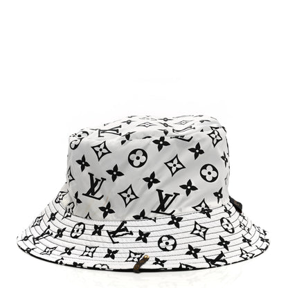 Louis Vuitton Nylon Monogram Reversible Bob Bucket Hat M Black White 8 of 17
