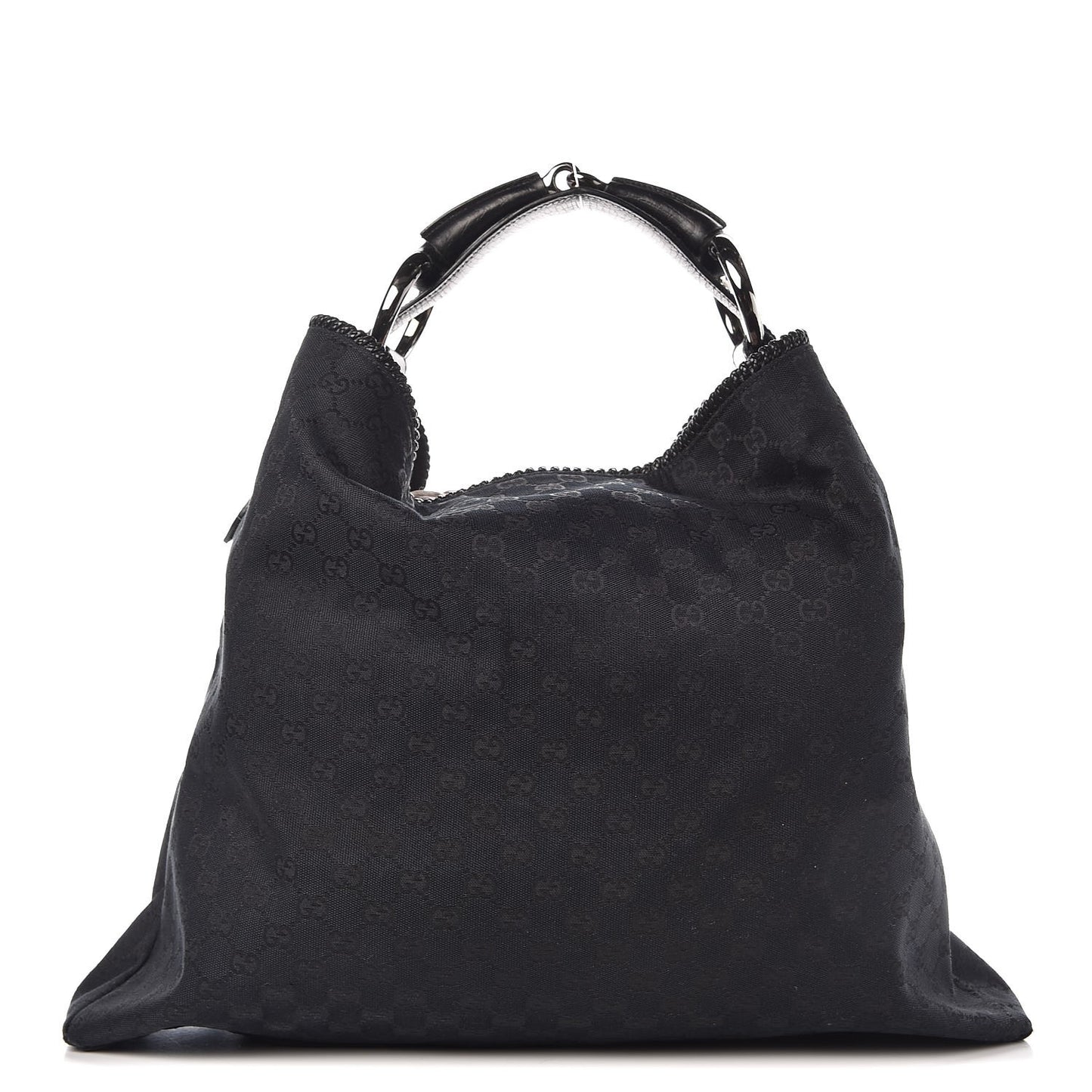 Monogram Large Horsebit Chain Hobo Black
