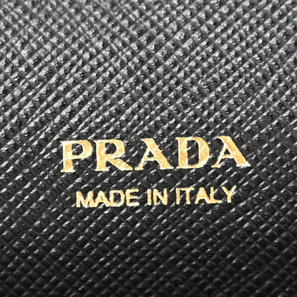 Prada Saffiano Metal Bi-Fold Card Holder Wallet Black 6 of 8