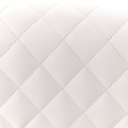 Chanel Caviar Quilted Jumbo Double Flap White 15 of 21