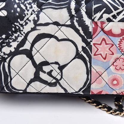 Chanel Fabric Quilted Patchwork Mini Rectangular Flap Red Black White 15 of 16