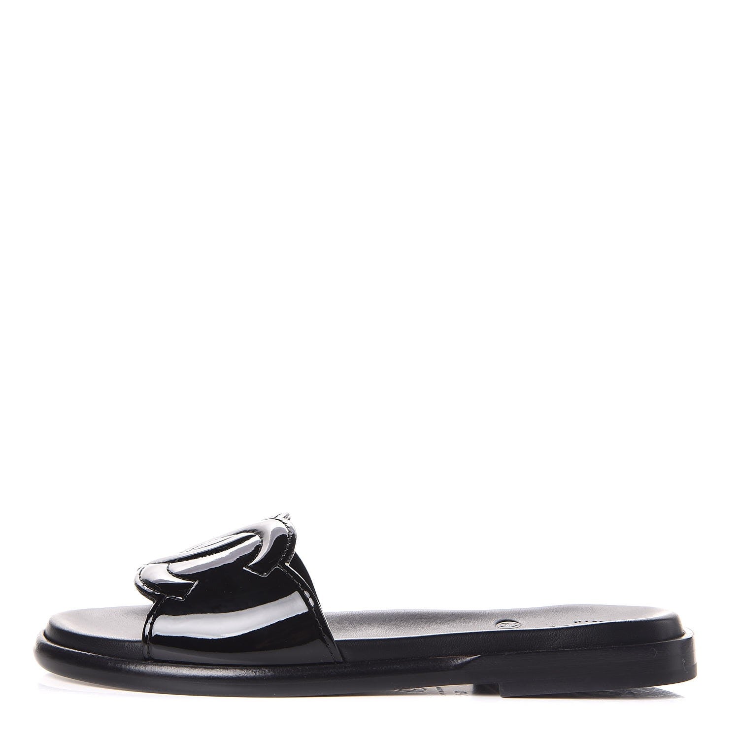 Chanel Patent Calfskin CC Slip On Mules 35 Black 1 of 9