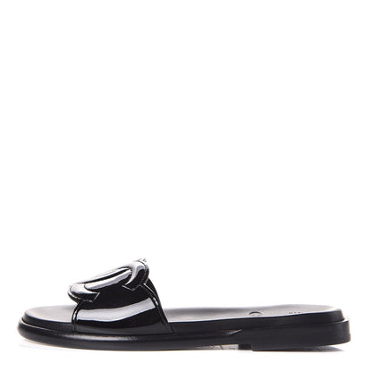 Chanel Patent Calfskin CC Slip On Mules 35 Black 1 of 9