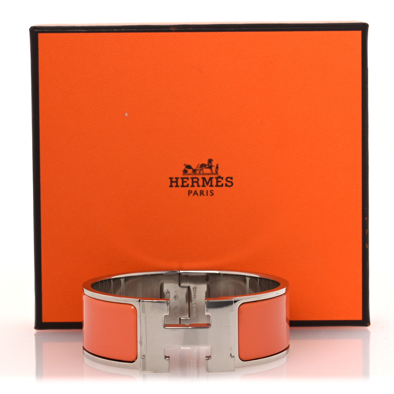 Hermes Enamel Wide Clic Clac H Bracelet PM Mango 6 of 6