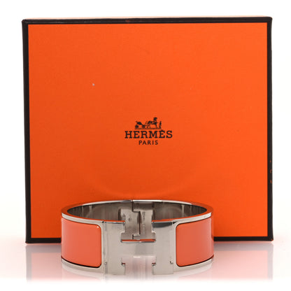 Hermes Enamel Wide Clic Clac H Bracelet PM Mango 6 of 6