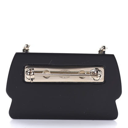 Chanel Resin Flap Bag Brooch Gold Black White 3 of 4