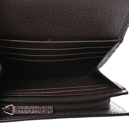 Gucci Monogram Jumbo GG Textured Dollar Calfskin Diana Compact Wallet Camel Ebony New Acero 5 of 6