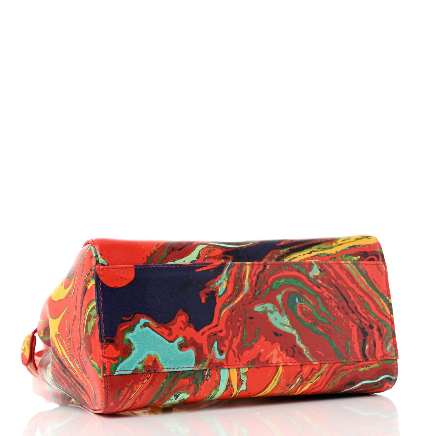 Nappa Marble Mini Peekaboo Iconic Satchel Rosso Multicolor