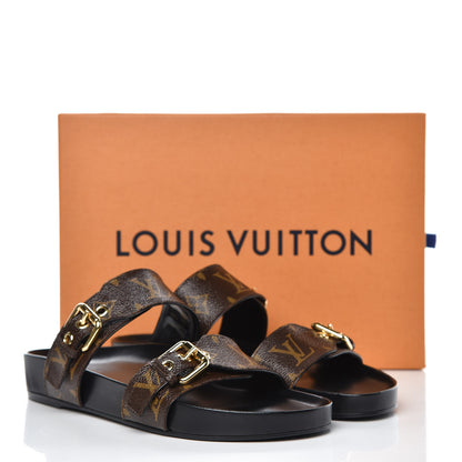 Louis Vuitton Monogram Bom Dia Mule Sandals 37 Black 10 of 10