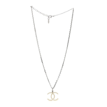 Chanel Crystal CC Necklace Silver 3 of 4