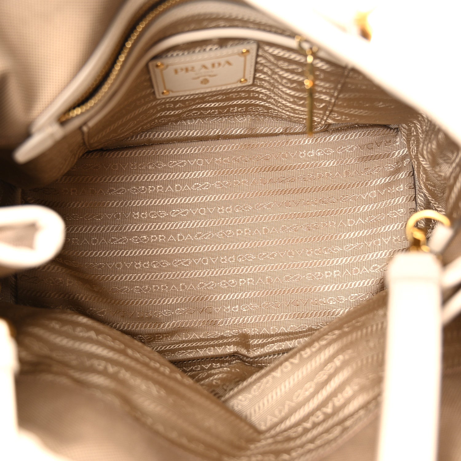 Prada Jacquard Logo Tote Corda Talco 5 of 10