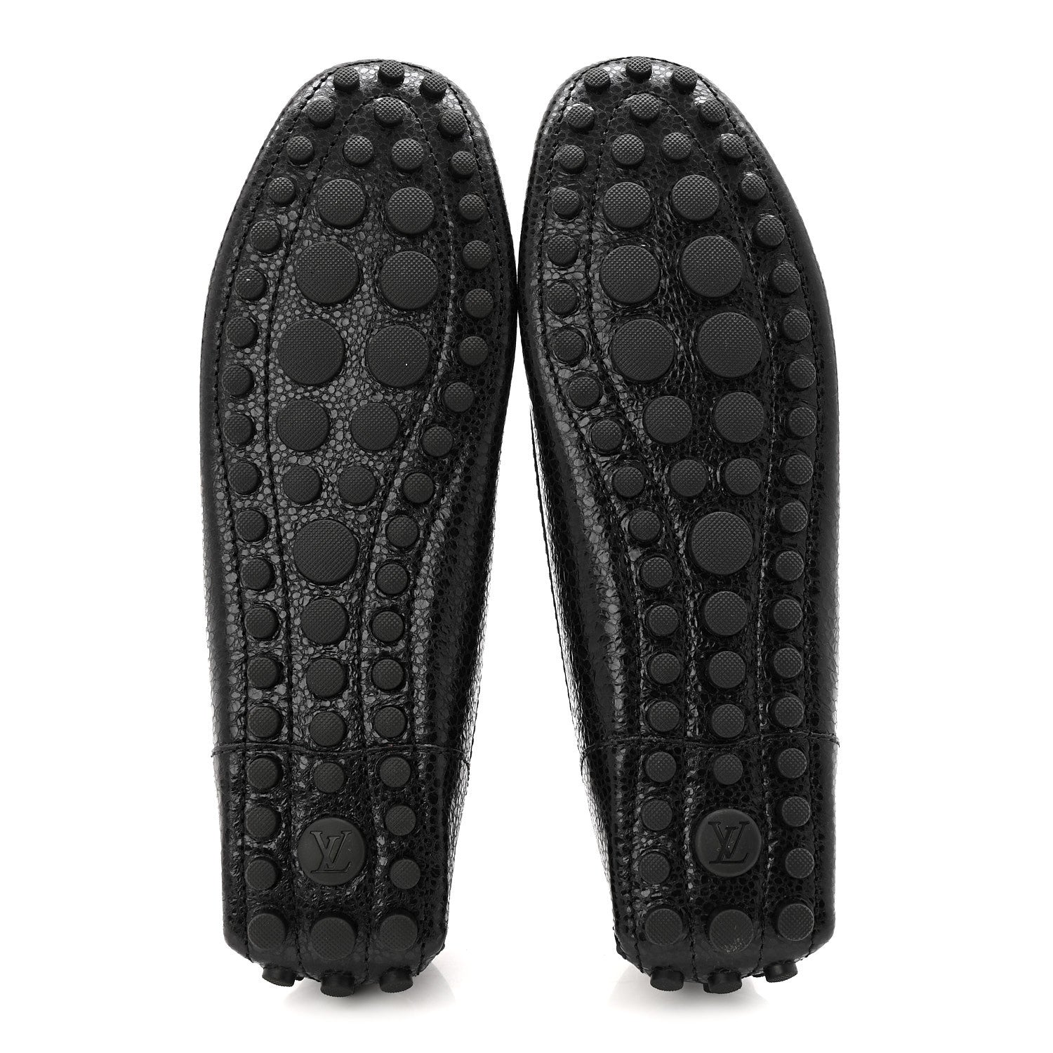 Louis Vuitton Grained Calfskin Close Up Flat Loafer 37 Black 6 of 10