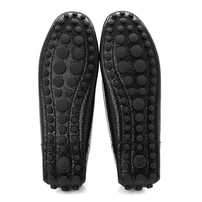 Louis Vuitton Grained Calfskin Close Up Flat Loafer 37 Black 6 of 10