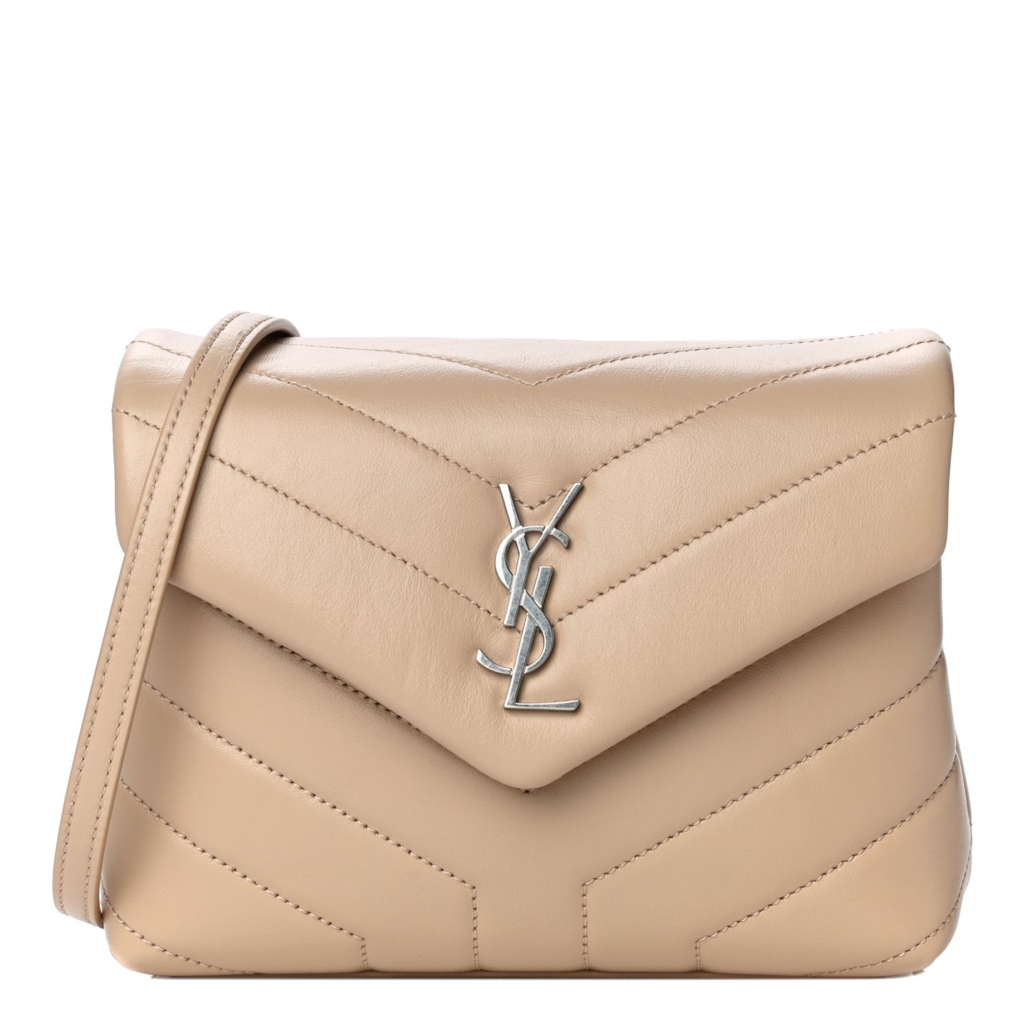 Calfskin Y Quilted Monogram Toy Loulou Crossbody Bag Nude Powder