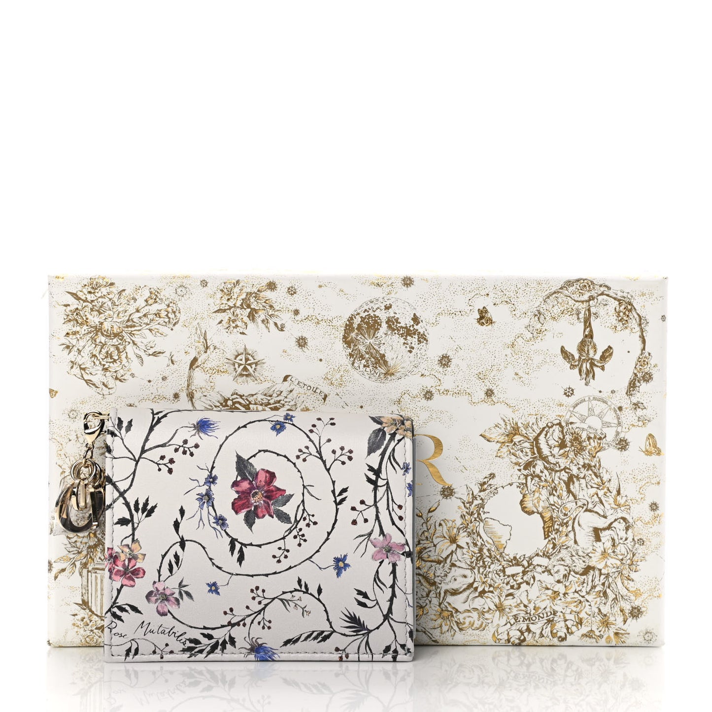 Calfskin Print Compact Wallet Multicolor