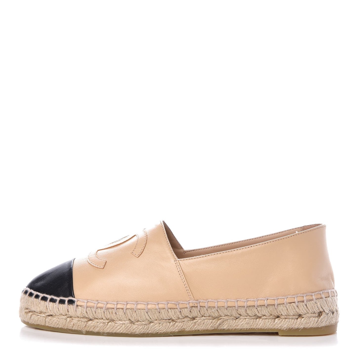 Lambskin CC Espadrilles 38 Beige Black