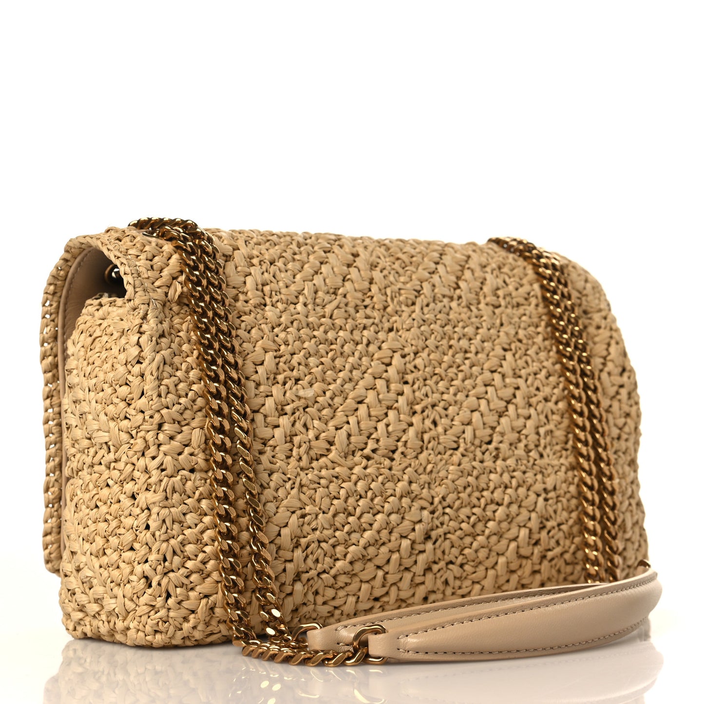 Raffia Monogram Medium Jamie Natural Avorio