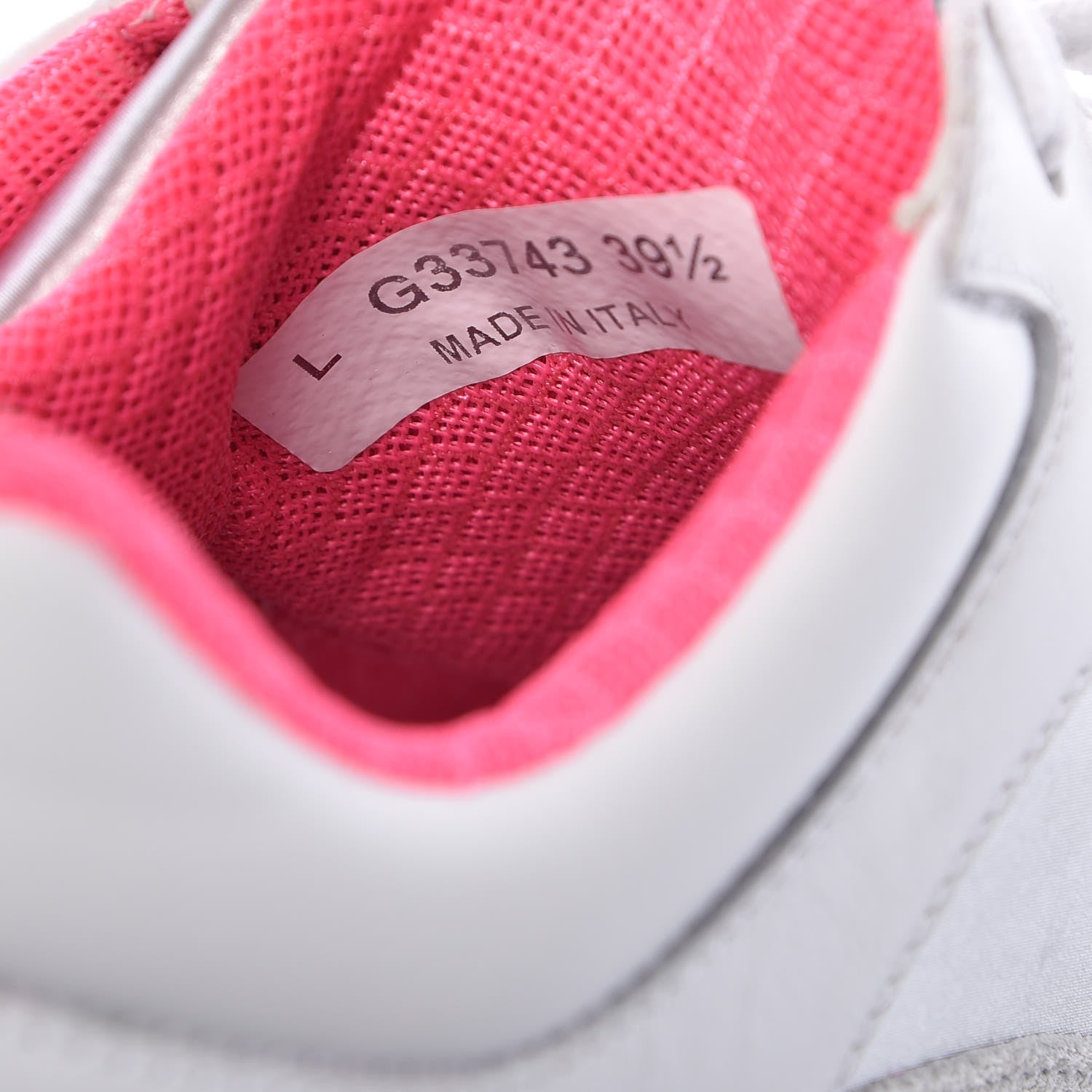 Chanel Calfskin Fabric Sneakers 39.5 White Silver Fluo Pink 8 of 10