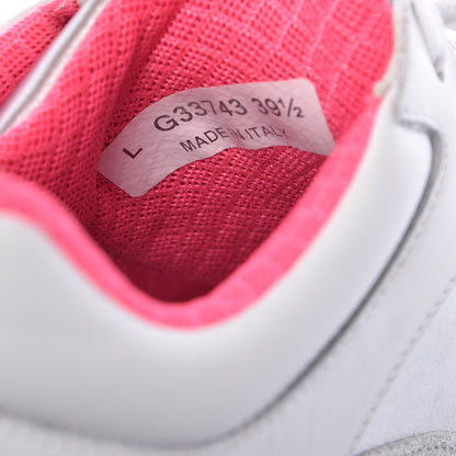 Chanel Calfskin Fabric Sneakers 39.5 White Silver Fluo Pink 8 of 10
