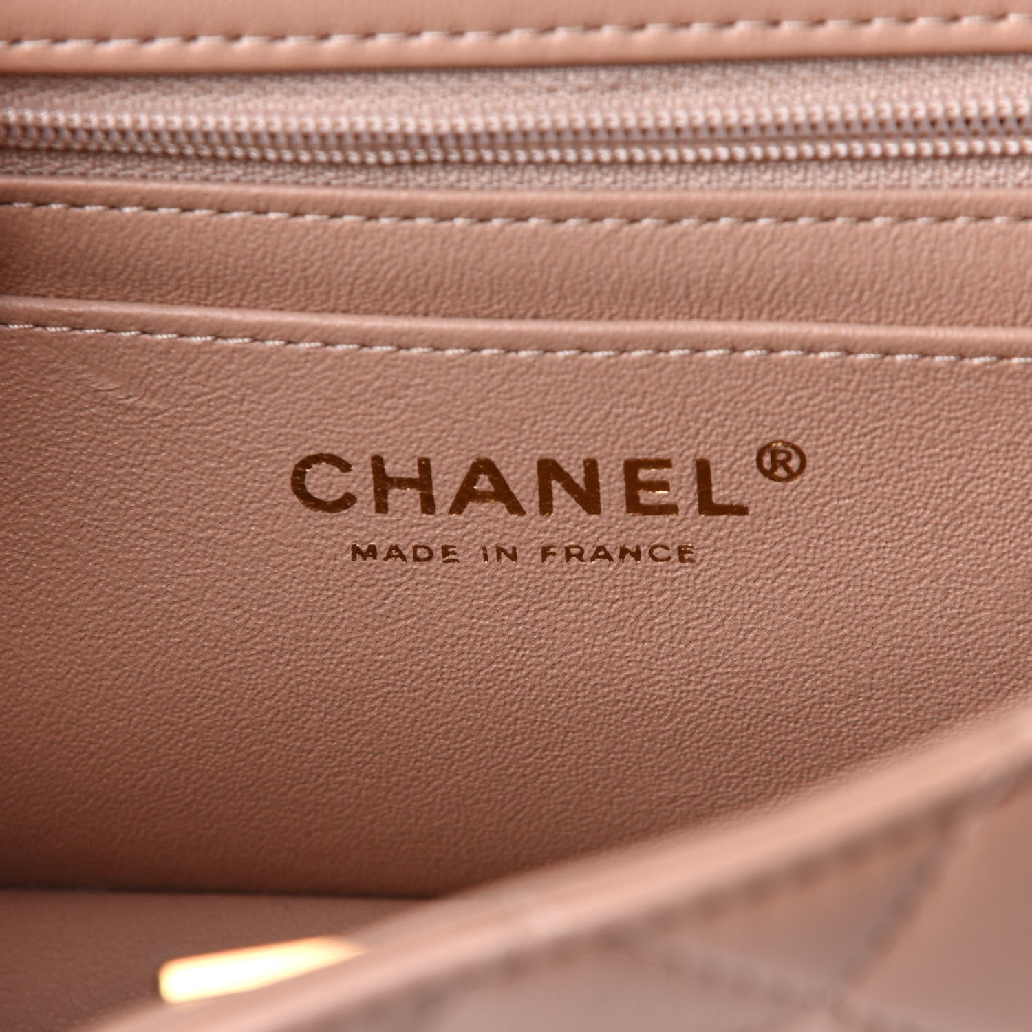 Chanel Lambskin Quilted Mini Top Handle Rectangular Flap Beige 8 of 12