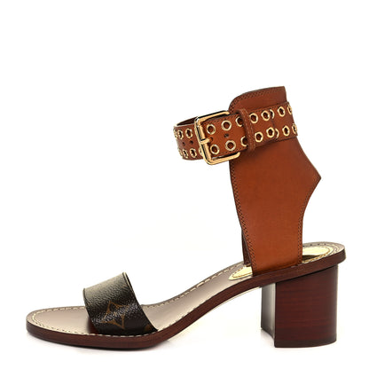 Louis Vuitton Calfskin Monogram Passenger Sandals 37 Cognac 2 of 14