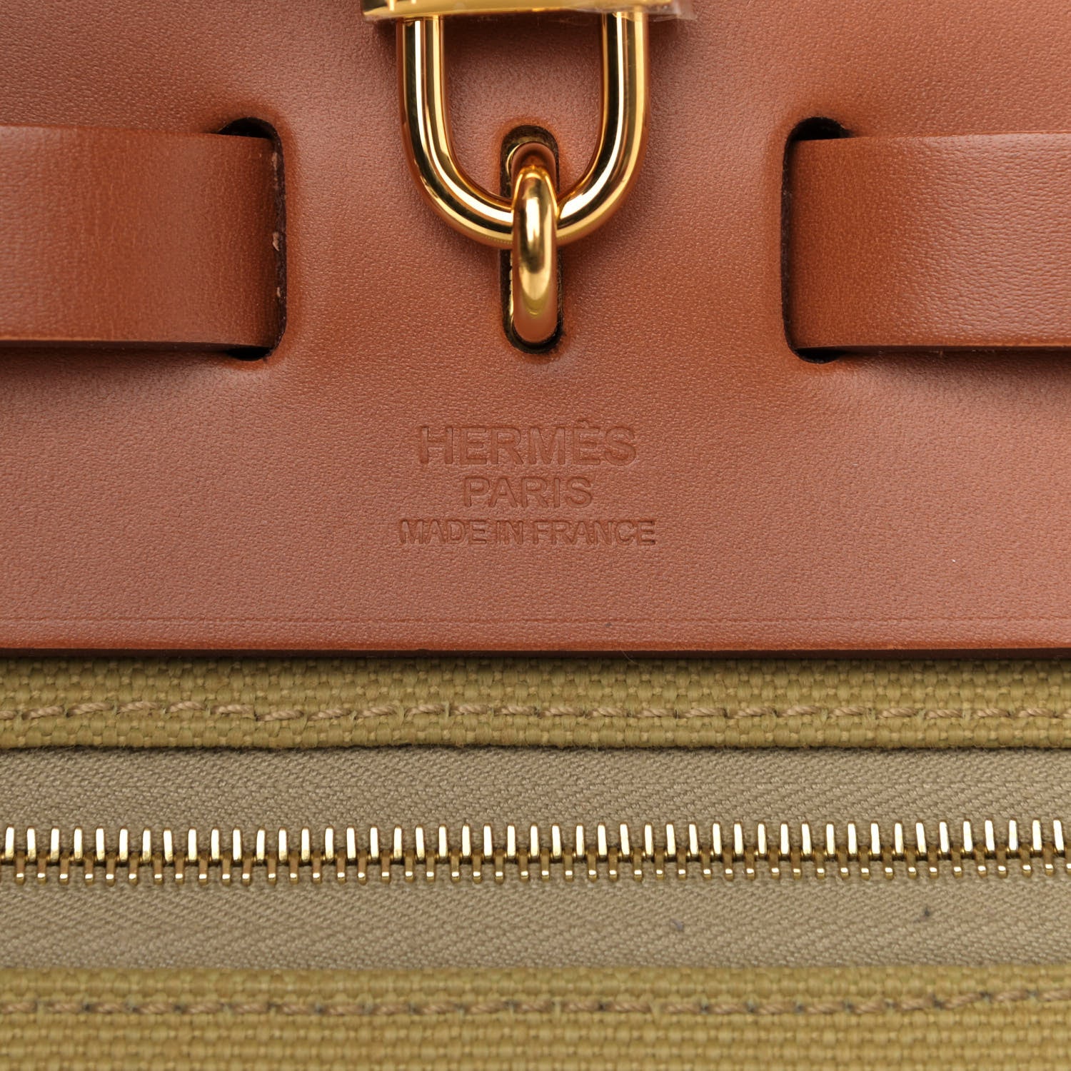 Hermes Military Toile Vache Hunter Herbag Zip Retourne 31 PM Poussiere Fauve 8 of 12