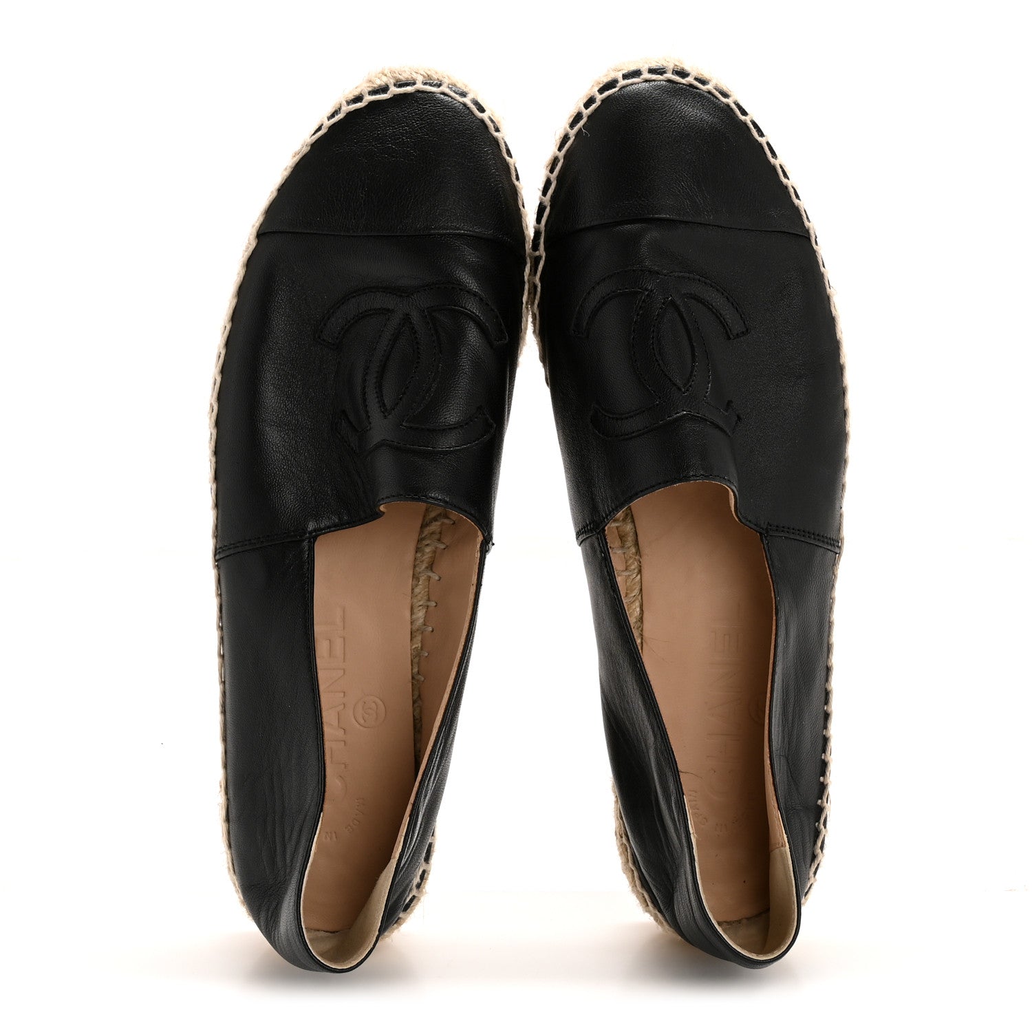 Chanel Lambskin CC Espadrilles 37 Black 2 of 10