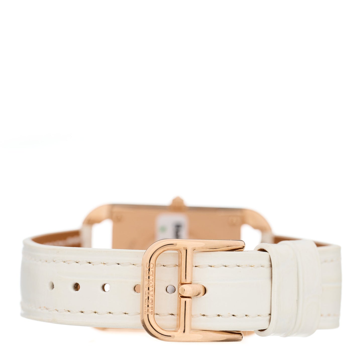 18K Rose Gold Alligator Diamond Bezel 23mm Cape Cod Chaine d'Ancre Joaillier Quartz Watch Blanc