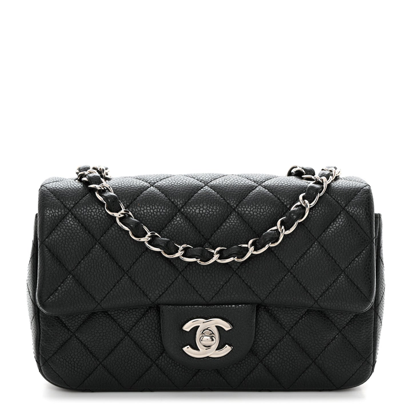 Caviar Quilted Mini Rectangular Flap Black