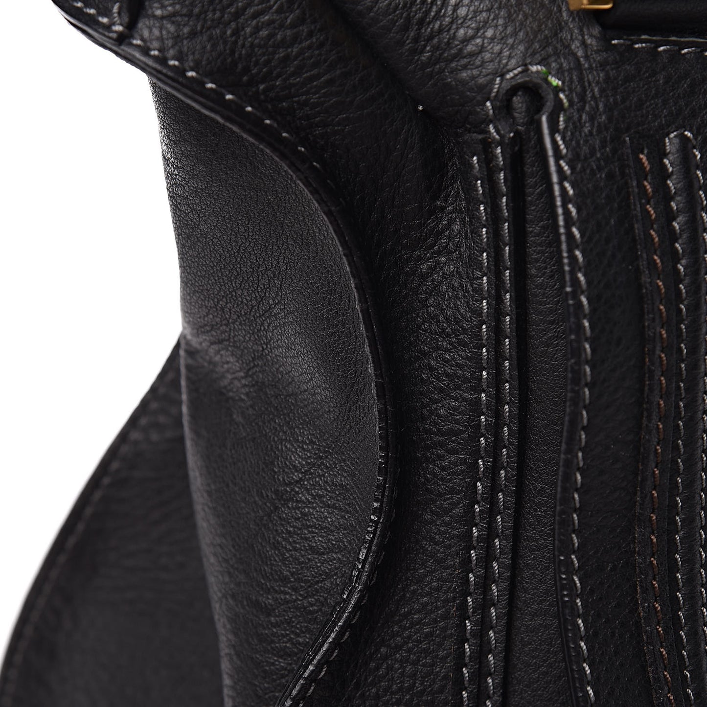 Calfskin Large Marcie Satchel Black