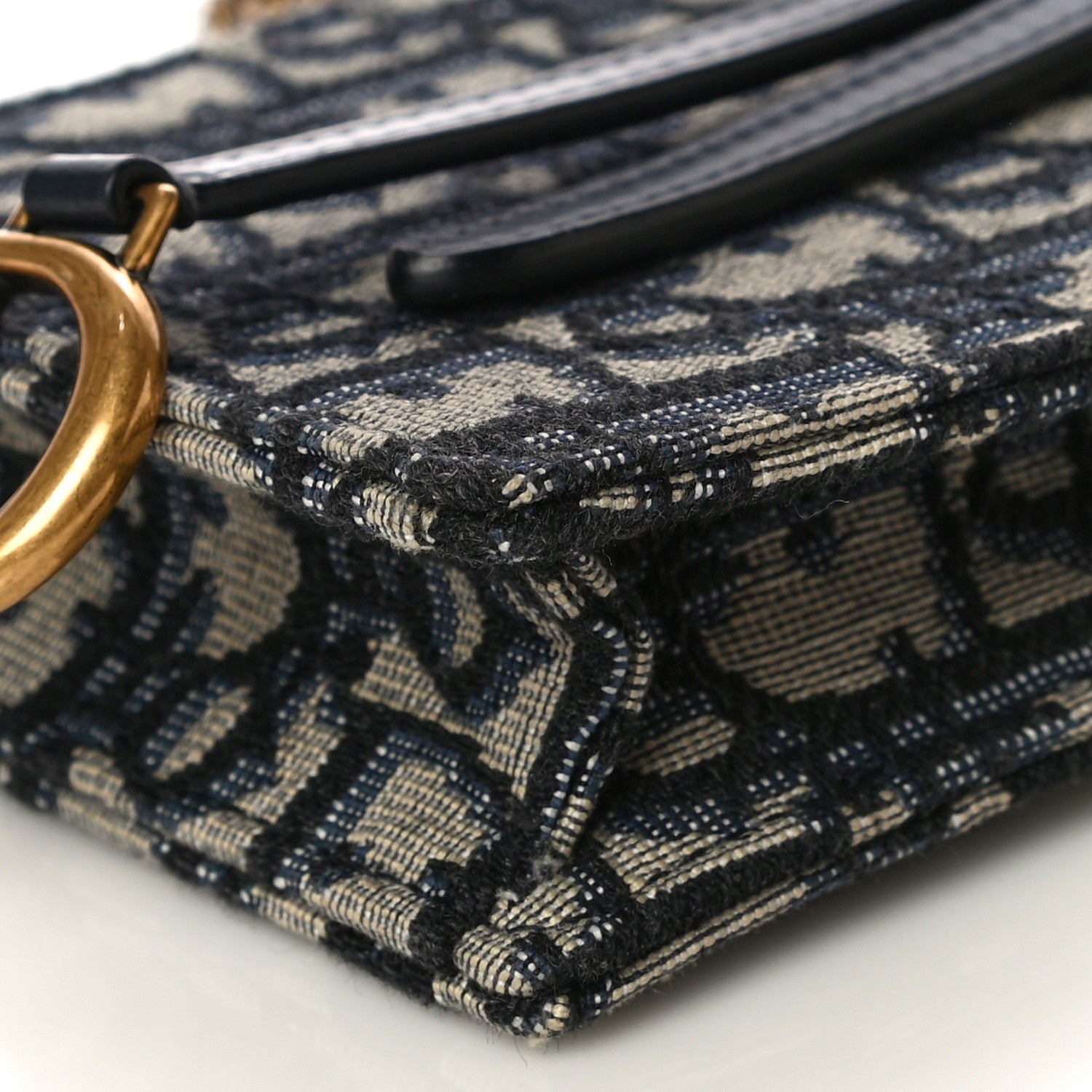 Christian Dior Oblique Vertical Saddle Pouch Blue 10 of 10