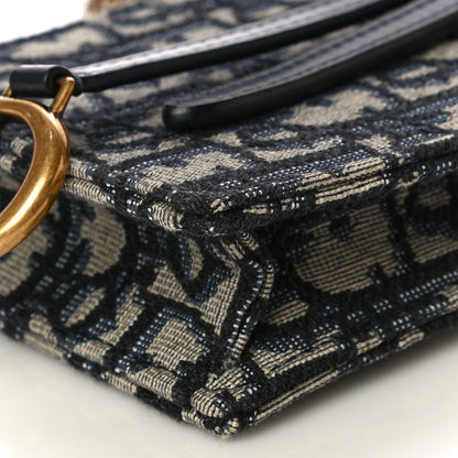 Christian Dior Oblique Vertical Saddle Pouch Blue 10 of 10