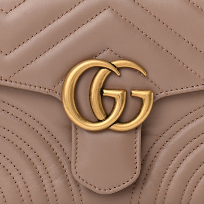 Gucci Calfskin Matelasse Mini GG Marmont Top Handle Shoulder Bag Porcelain Rose 7 of 9