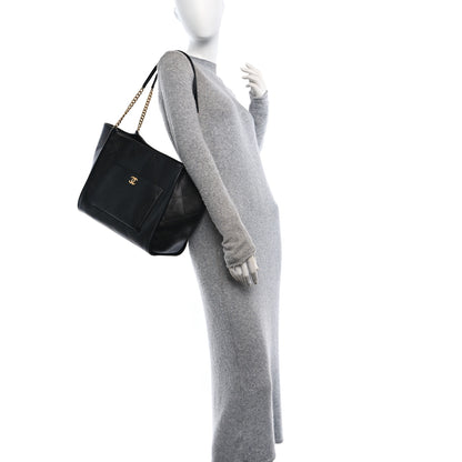 Chanel Caviar Stitched Pocket CC Large Tote Black 2 of 11