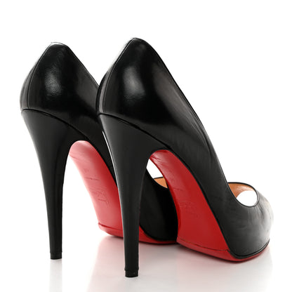 Christian Louboutin Kid Very Prive 120 Peep Toe Pumps 40 Black 4 of 8