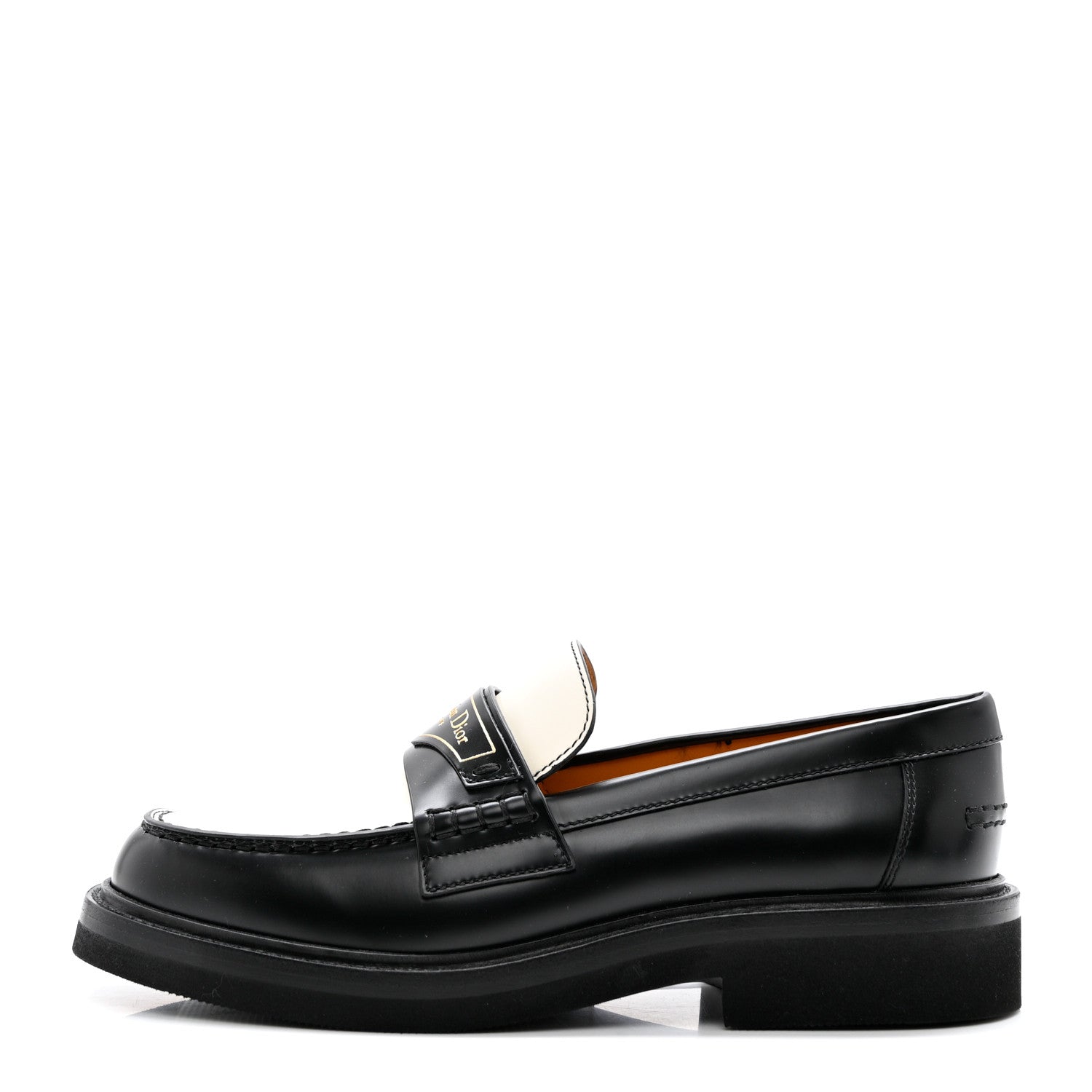 Christian Dior Brushed Calfskin Boy Loafers 35.5 Black White 1 of 9