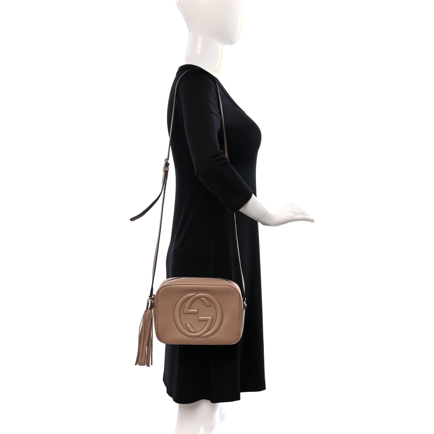 Pebbled Calfskin Small Soho Disco Bag Camelia