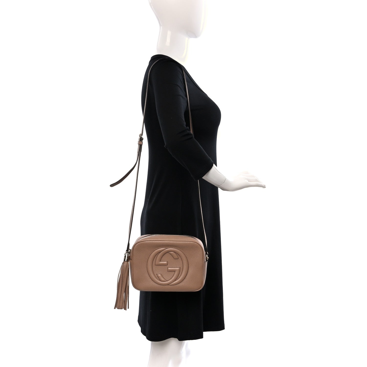 Gucci Pebbled Calfskin Small Soho Disco Bag Camelia 2 of 11