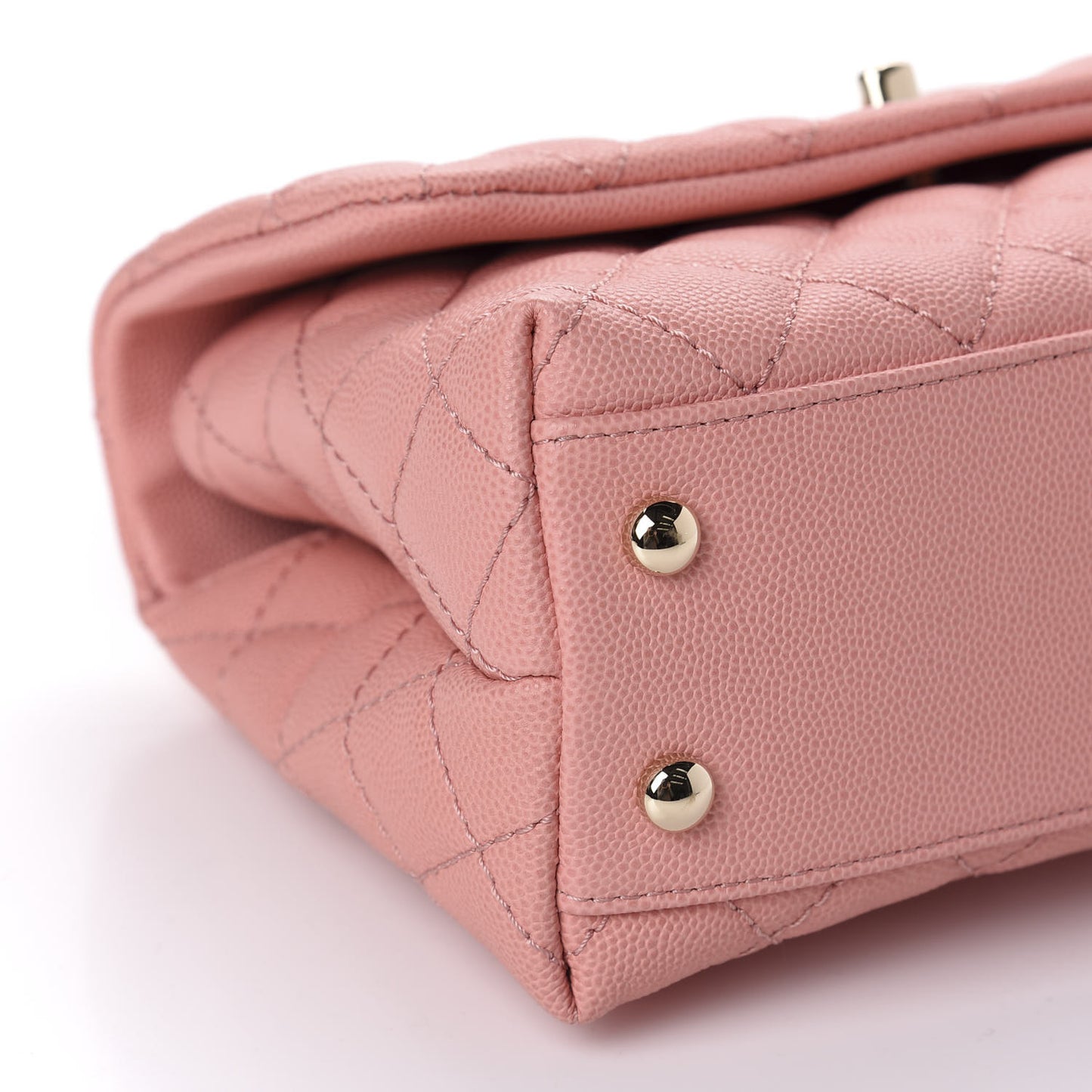Caviar Quilted Mini Coco Handle Flap Pink
