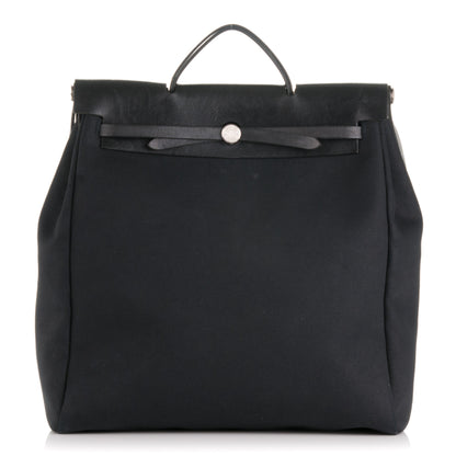 Hermes Toile Vache Calfskin Herbag 39 GM Black 1 of 11
