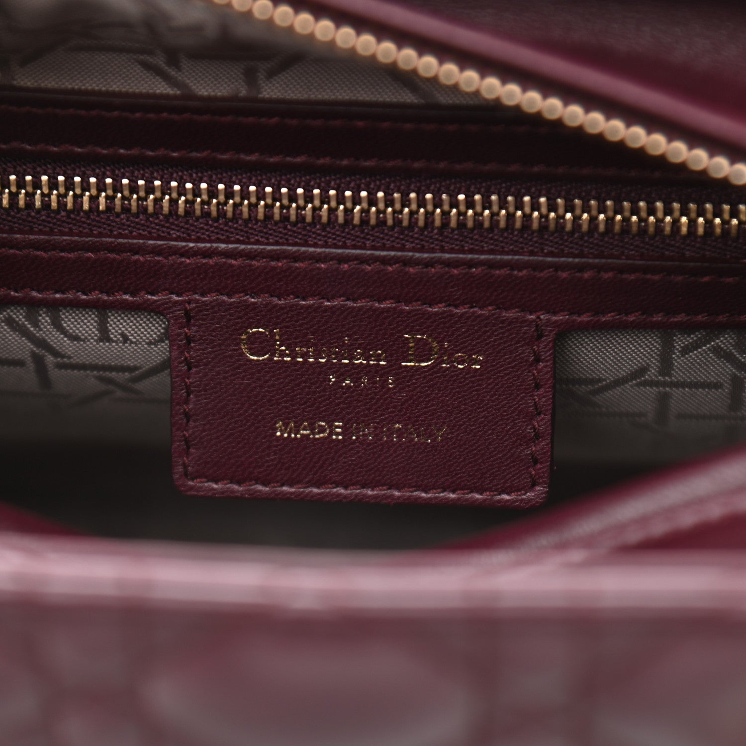 Christian Dior Lambskin Cannage Medium Lady Dior Aubergine 8 of 12