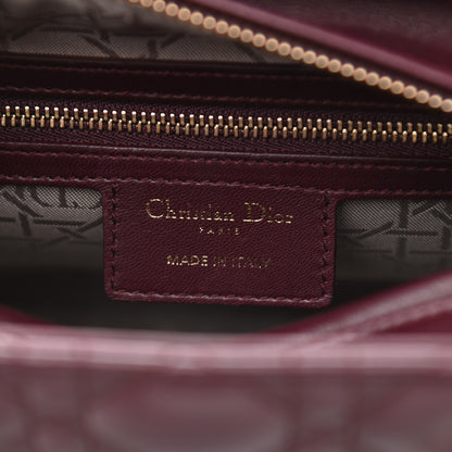 Christian Dior Lambskin Cannage Medium Lady Dior Aubergine 8 of 12