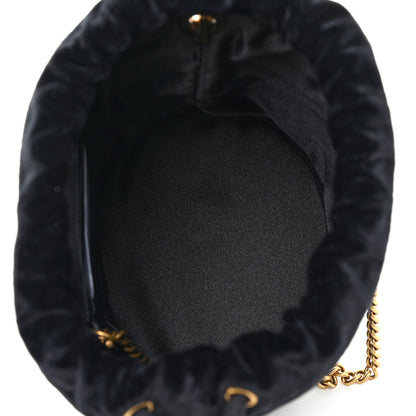 Gucci Velvet Matelasse Mini GG Marmont 2.0 Bucket Bag Black 5 of 9