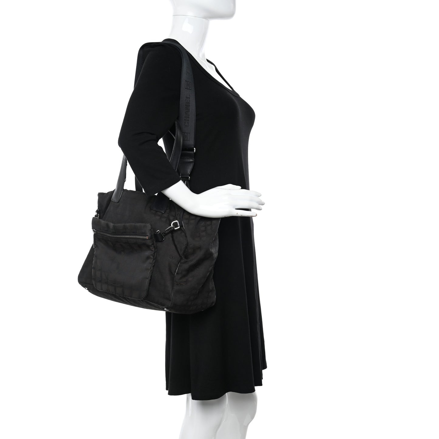 Nylon Travel Convertible Tote Black
