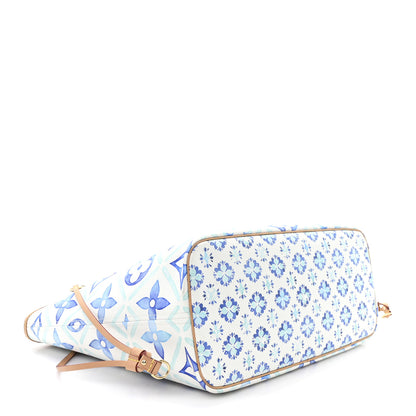 Louis Vuitton Monogram Tiles By The Pool 2.0 Neverfull MM Lagoon Blue 5 of 12