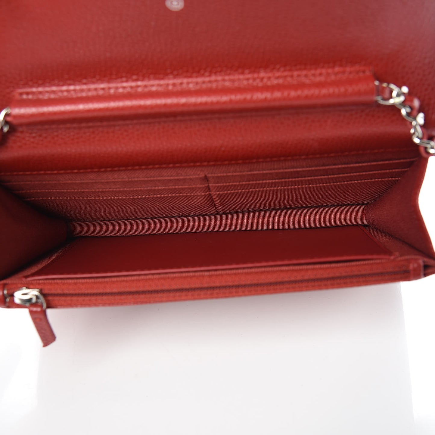 Caviar Quilted Wallet on Chain WOC Red