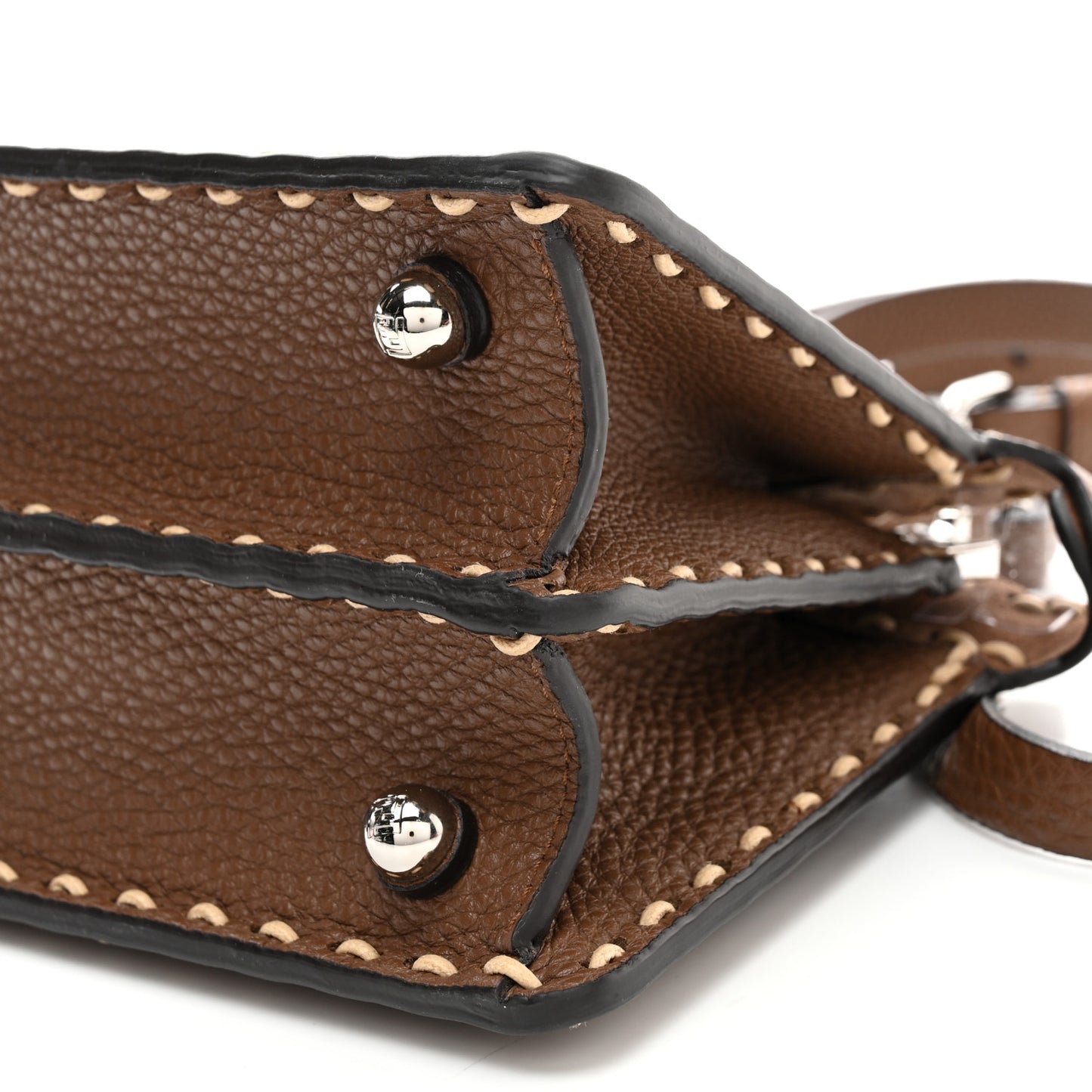 Cuoio Romano Raffia Woven Petite Peekaboo I SEE U Satchel Natural Gianduia
